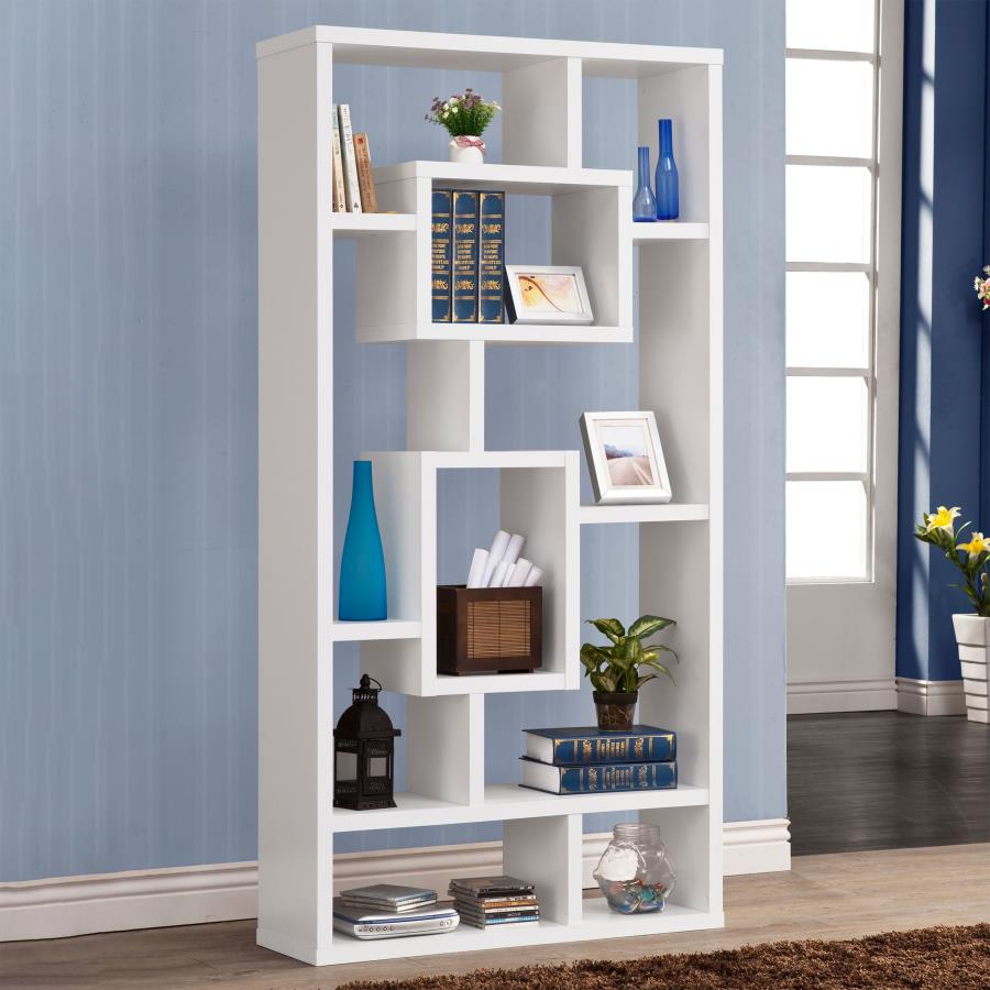 (image for) Corey 71-inch 8-shelf Bookshelf White