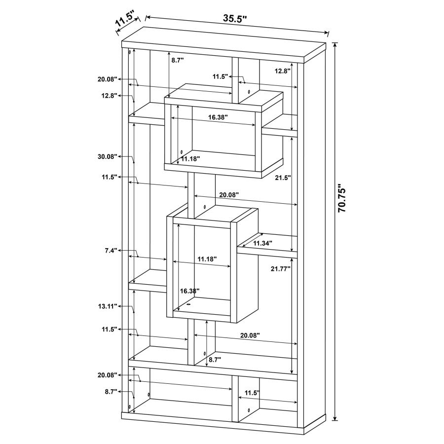 (image for) Corey 71-inch 8-shelf Bookshelf White