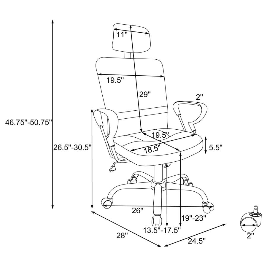 (image for) Stark Upholstered Adjustable Mesh Office Desk Chair Black