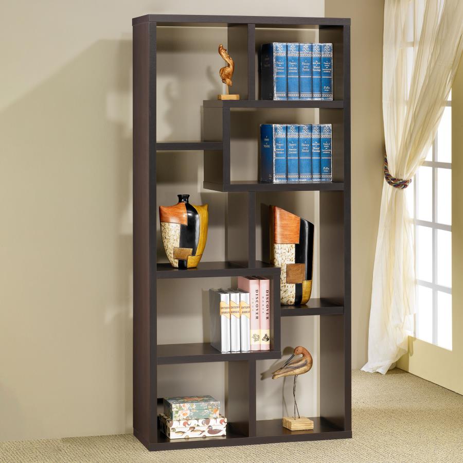 (image for) Theo 71-inch 6-shelf Bookshelf Cappuccino