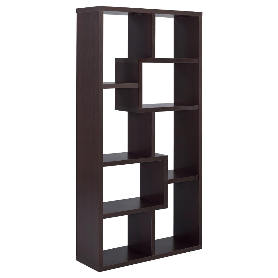 (image for) Theo 71-inch 6-shelf Bookshelf Cappuccino