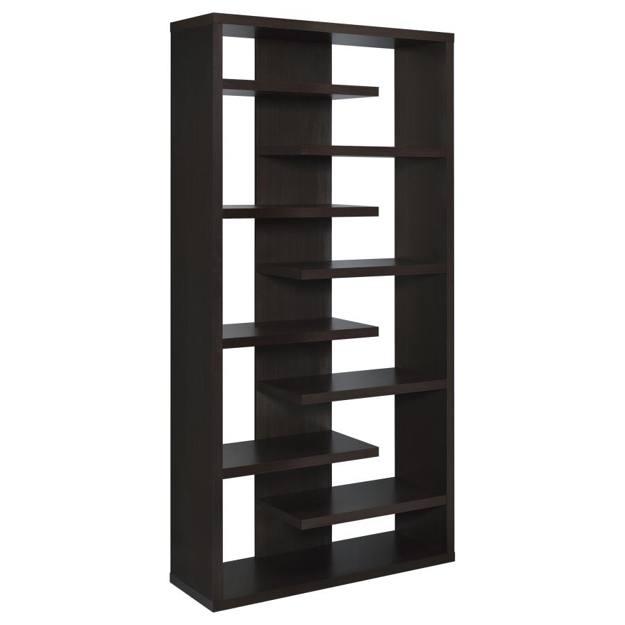 (image for) Altmark 71-inch 8-shelf Open Bookcase Cappuccino - Click Image to Close