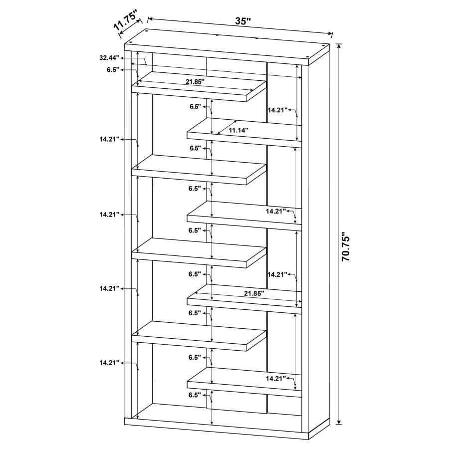 (image for) Altmark 71-inch 8-shelf Open Bookcase Cappuccino