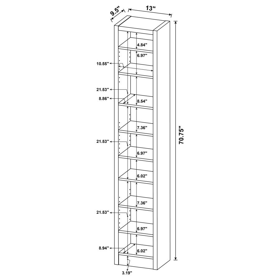 (image for) Eliam 71-inch 9-shelf Bookcase Cappuccino