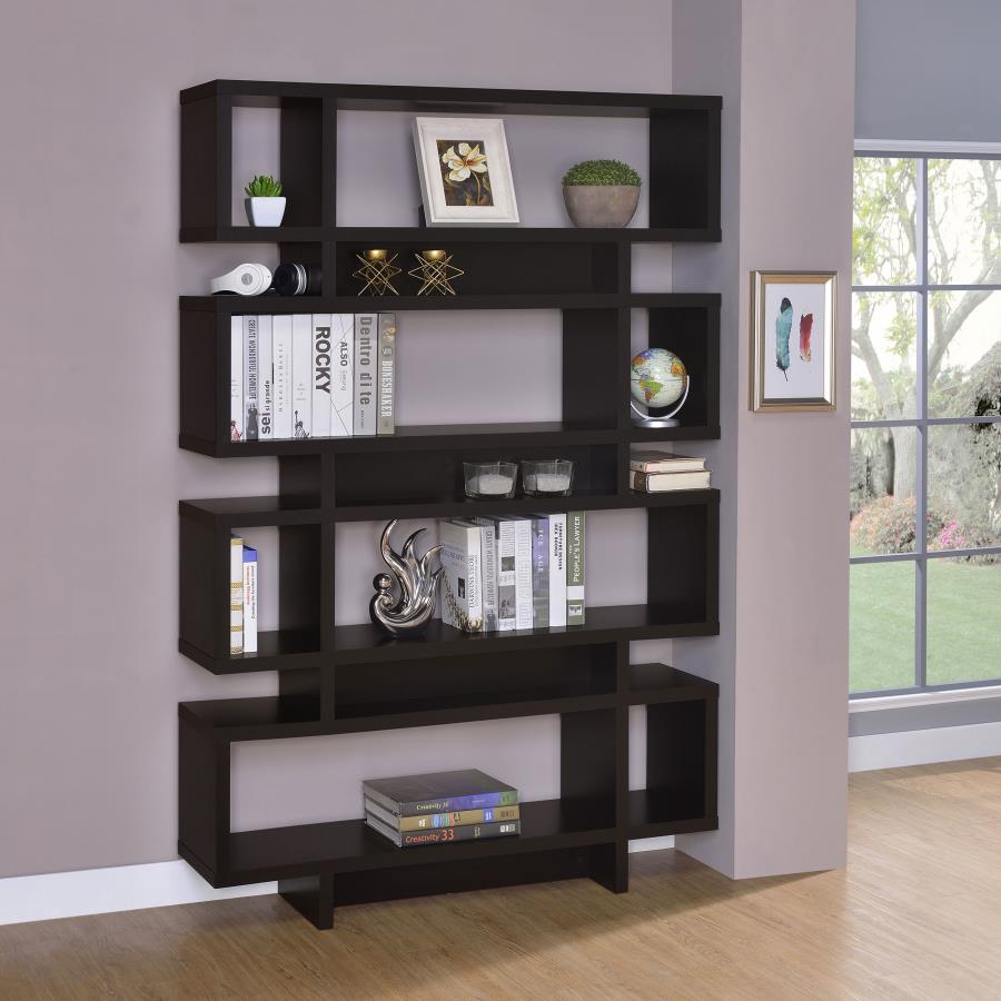 (image for) Reid 73-inch 4-shelf Bookshelf Cappuccino