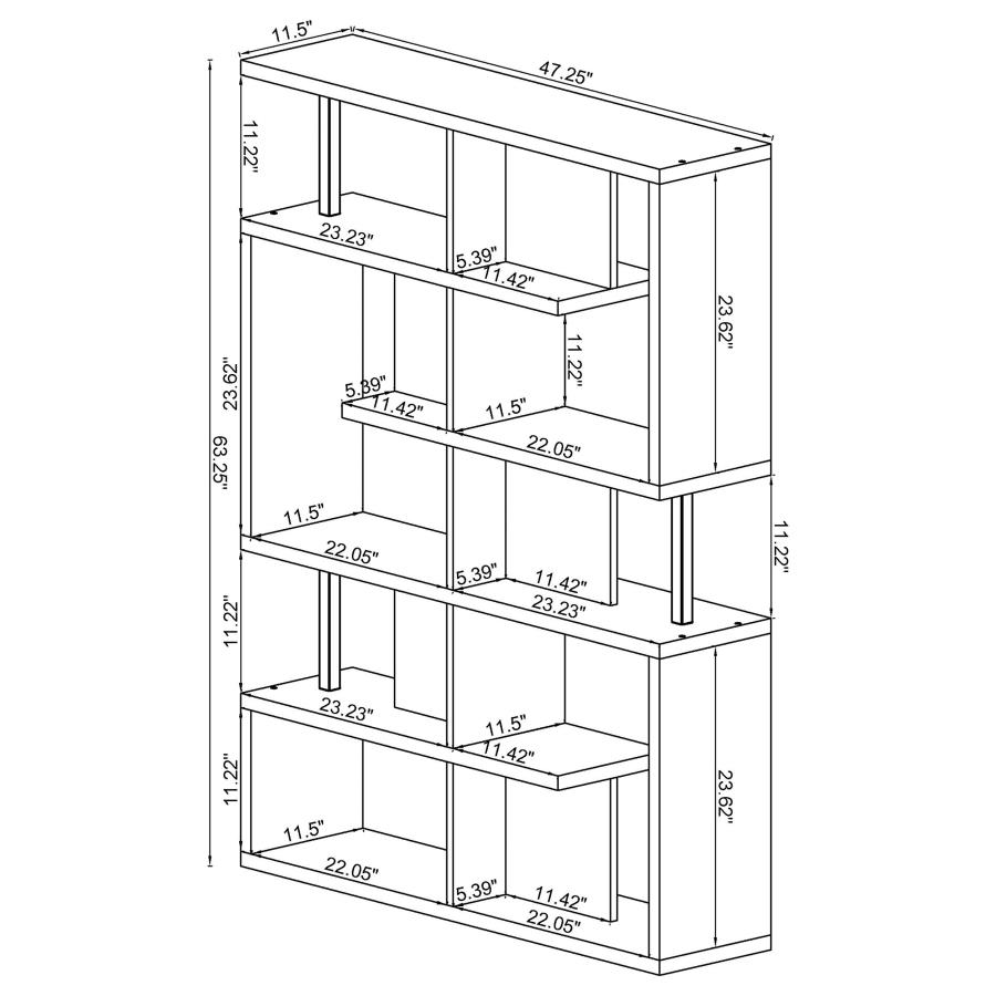 (image for) Hoover 63-inch 5-shelf Bookshelf White