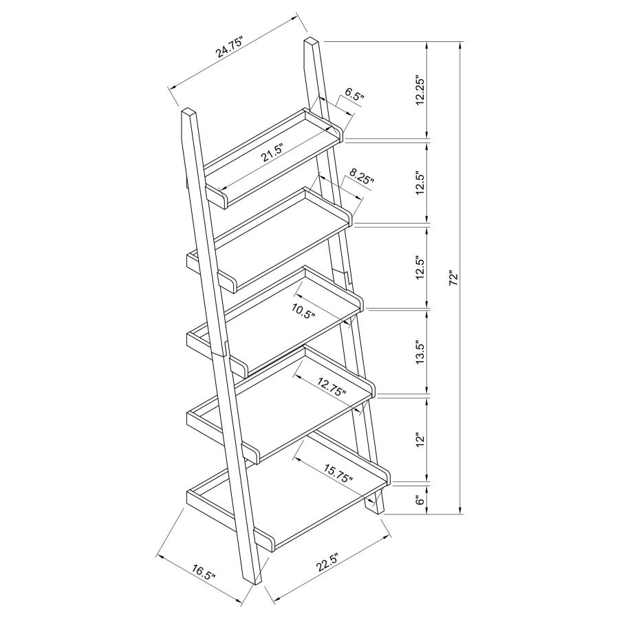 (image for) Colella 3-piece Storage Ladder Bookshelf Set Cappuccino