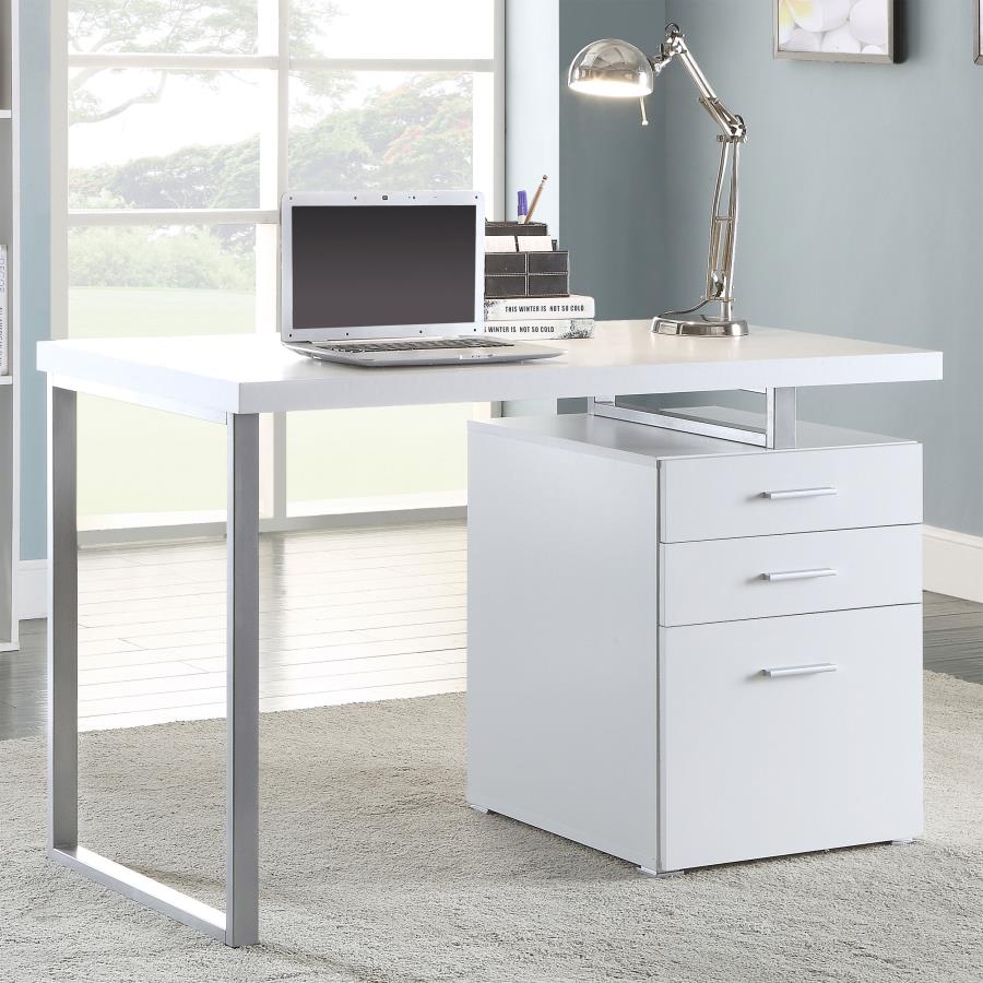 (image for) Brennan 47-inch 3-drawer Office Computer Desk White