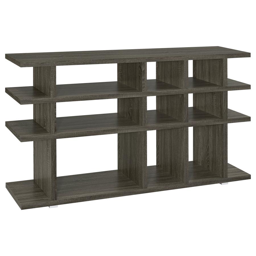 (image for) Santos 63-inch 3-shelf Console Bookcases Weathered Grey - Click Image to Close