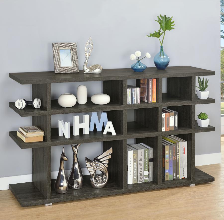 (image for) Santos 63-inch 3-shelf Console Bookcases Weathered Grey