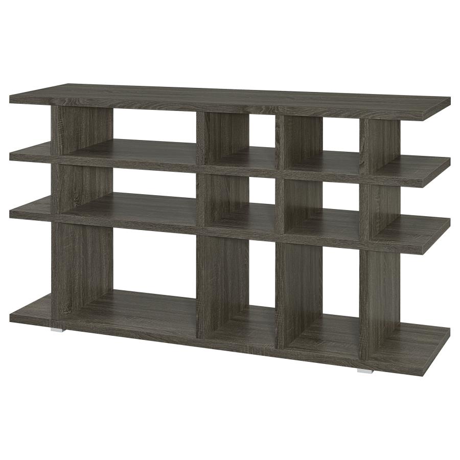 (image for) Santos 63-inch 3-shelf Console Bookcases Weathered Grey