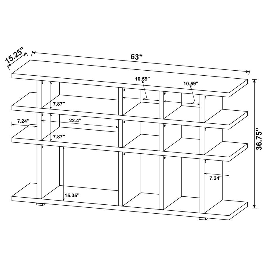 (image for) Santos 63-inch 3-shelf Console Bookcases Weathered Grey