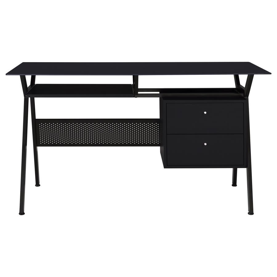 (image for) Weaving 55-inch 2-drawer Computer Desk Keyboard Tray Black