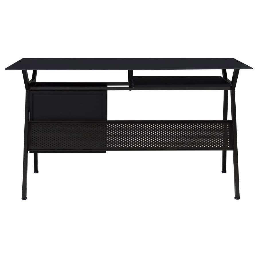 (image for) Weaving 55-inch 2-drawer Computer Desk Keyboard Tray Black