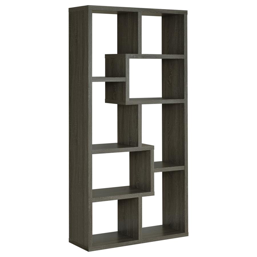 (image for) Theo 71-inch 6-shelf Bookshelf Weathered Grey - Click Image to Close