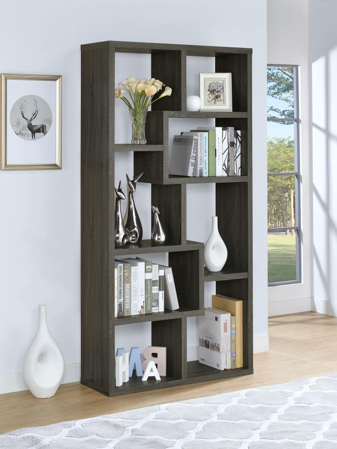 (image for) Theo 71-inch 6-shelf Bookshelf Weathered Grey