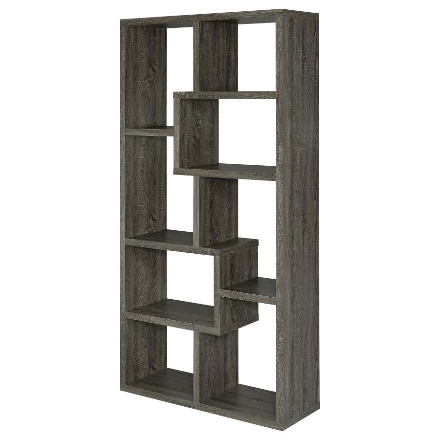 (image for) Theo 71-inch 6-shelf Bookshelf Weathered Grey