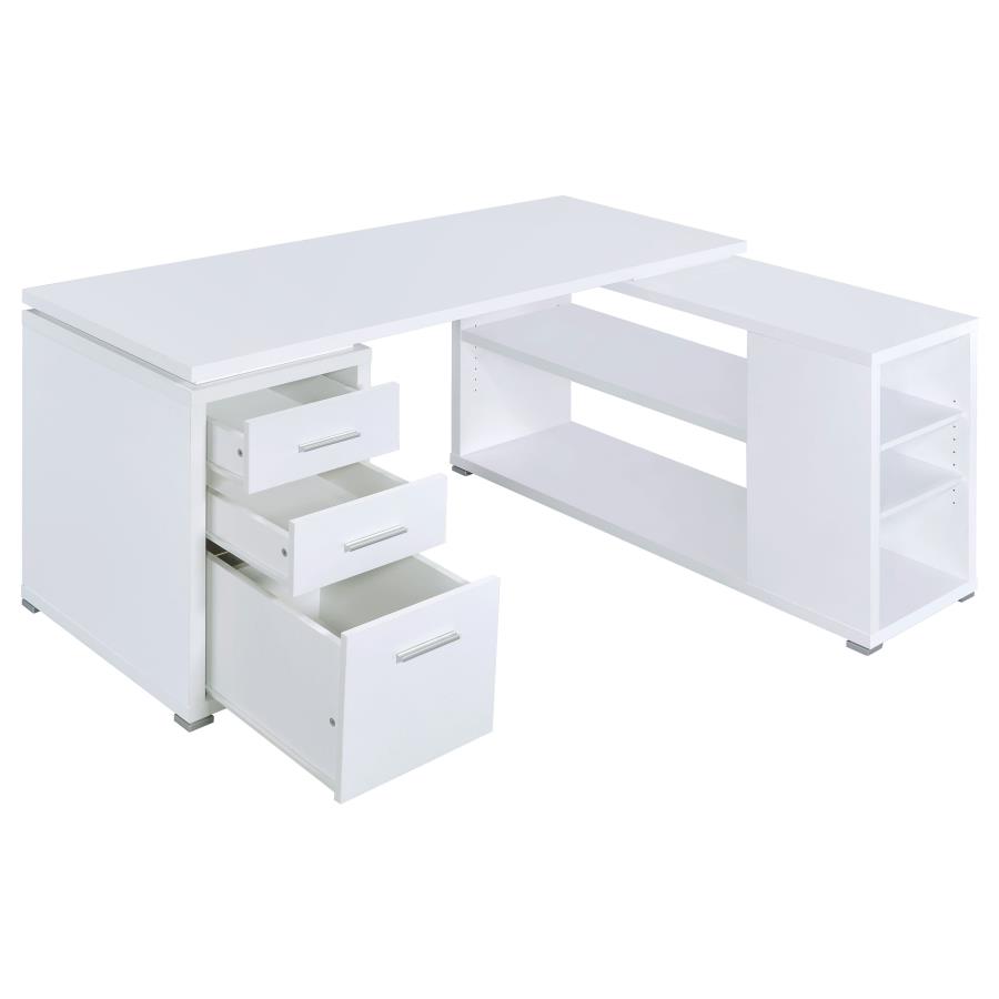 (image for) Yvette 60-inch 3-drawer L-Shape Computer Desk White