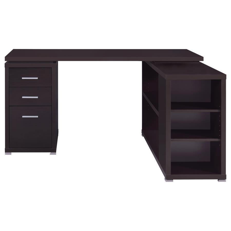 (image for) Yvette 60-inch 3-drawer L-Shape Computer Desk Cappuccino