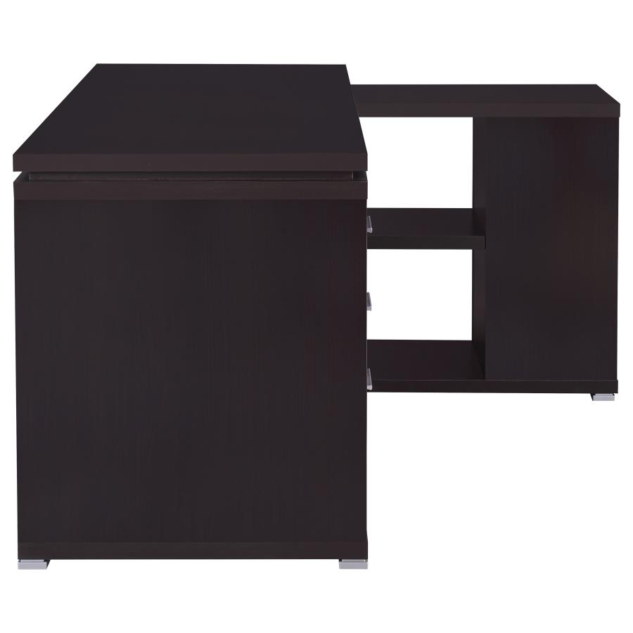 (image for) Yvette 60-inch 3-drawer L-Shape Computer Desk Cappuccino