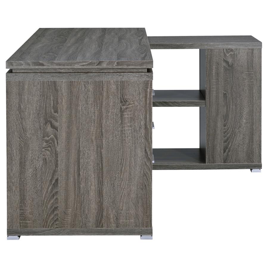 (image for) Yvette 60-inch 3-drawer L-Shape Computer Desk Weathered Grey