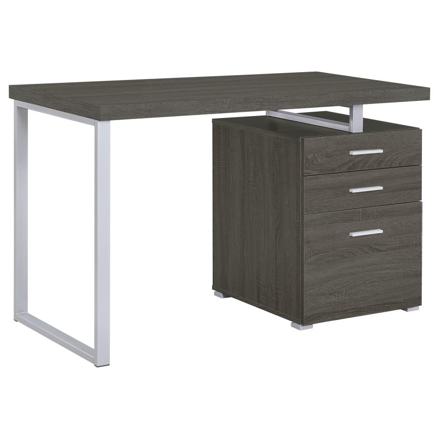 (image for) Brennan 47-inch 3-drawer Office Computer Desk Weathered Grey - Click Image to Close