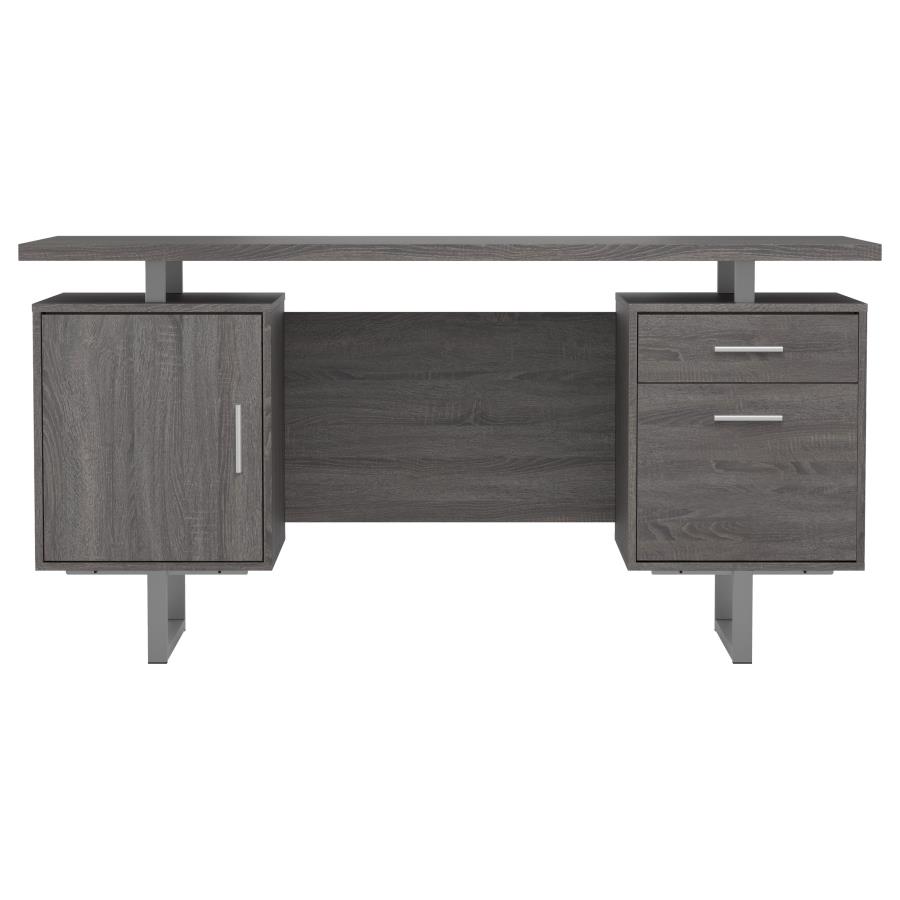 (image for) Lawtey 60-inch 2-drawer Office Computer Desk Weathered Grey