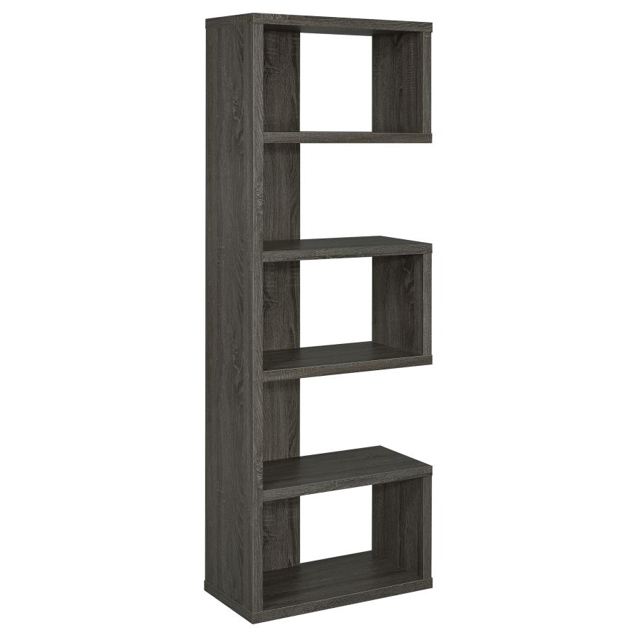 (image for) Joey 71-inch 5-shelf Bookshelf Weathered Grey