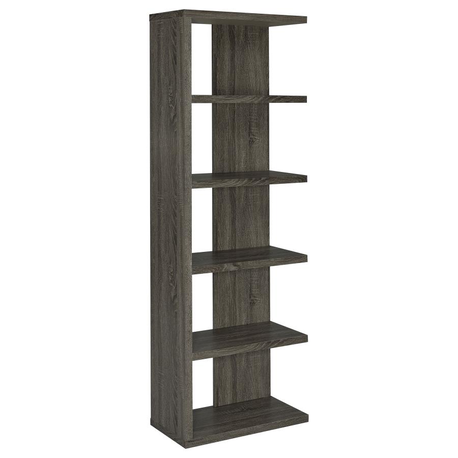 (image for) Harrison 71-inch 5-shelf Bookshelf Weathered Grey