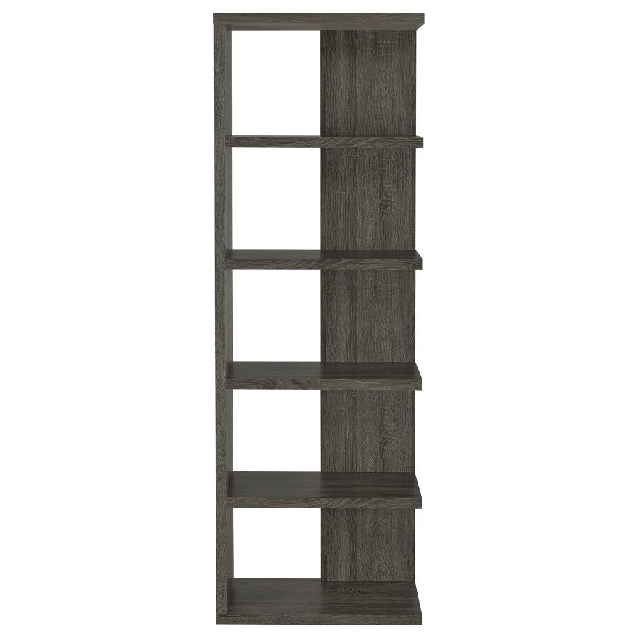 (image for) Harrison 71-inch 5-shelf Bookshelf Weathered Grey