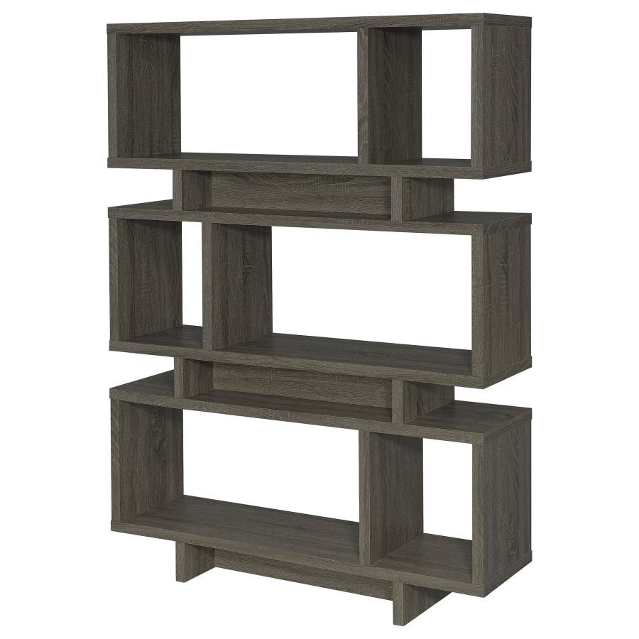 (image for) Reid 66-inch 4-shelf Bookshelf Weathered Grey