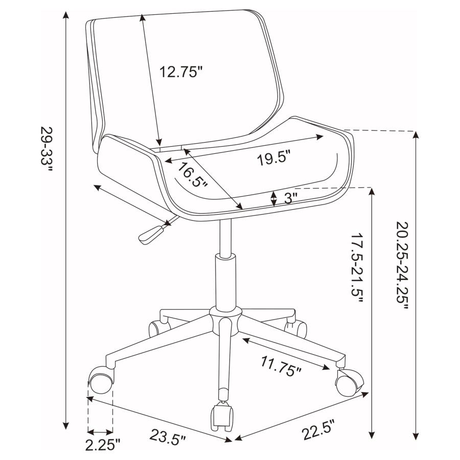 (image for) Addington Upholstered Adjustable Office Desk Chair Black