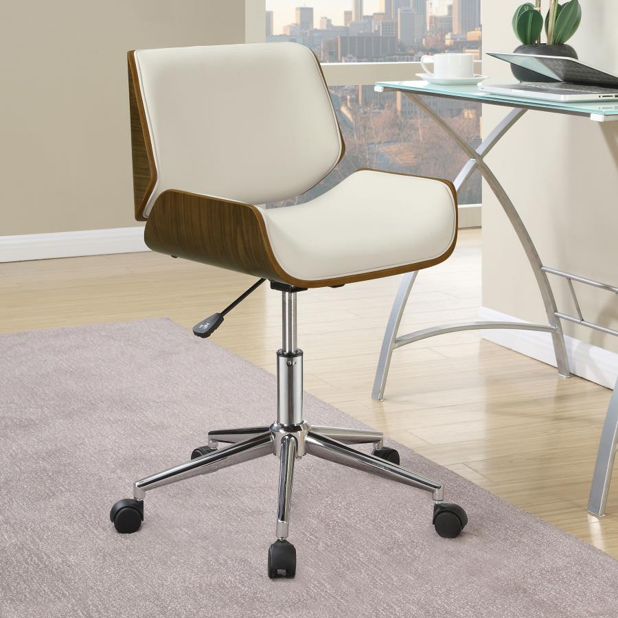 (image for) Addington Upholstered Adjustable Office Desk Chair Ecru