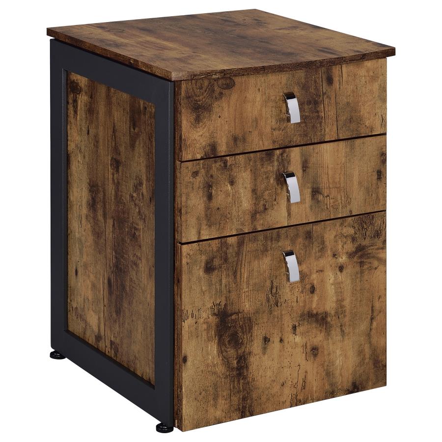 (image for) Estrella 3-drawer Home Office File Cabinet Rustic Nutmeg