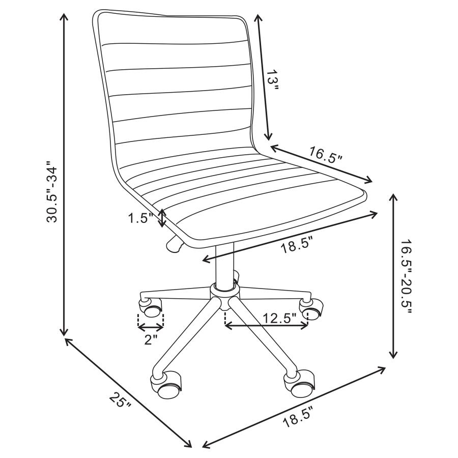 (image for) Chryses Upholstered Adjustable Home Office Desk Chair Grey