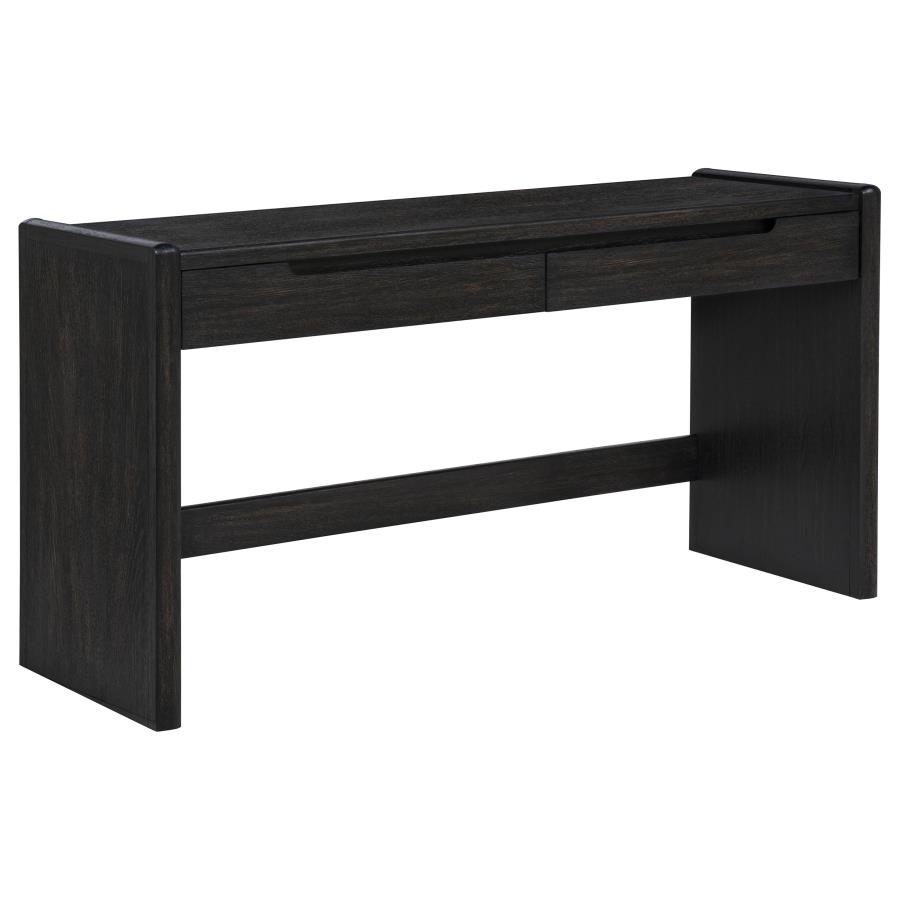 (image for) Leandro 2-drawer Home Office Writing Desk Burnished Black