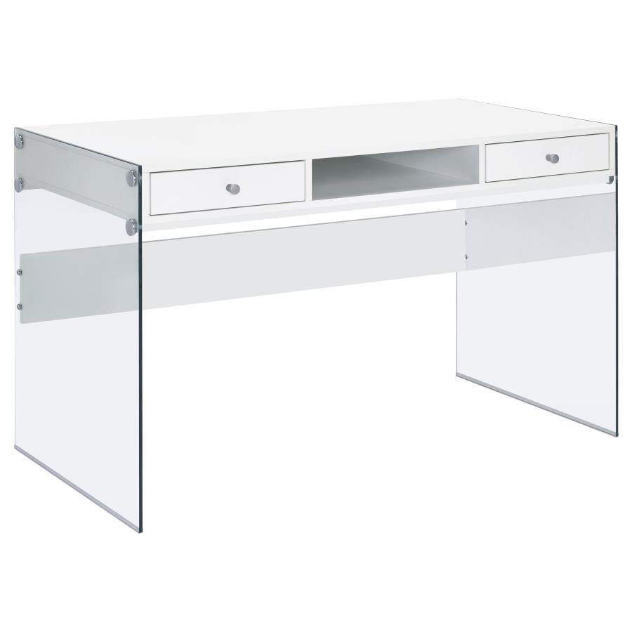 (image for) Dobrev 48-inch 2-drawer Writing Desk White High Gloss