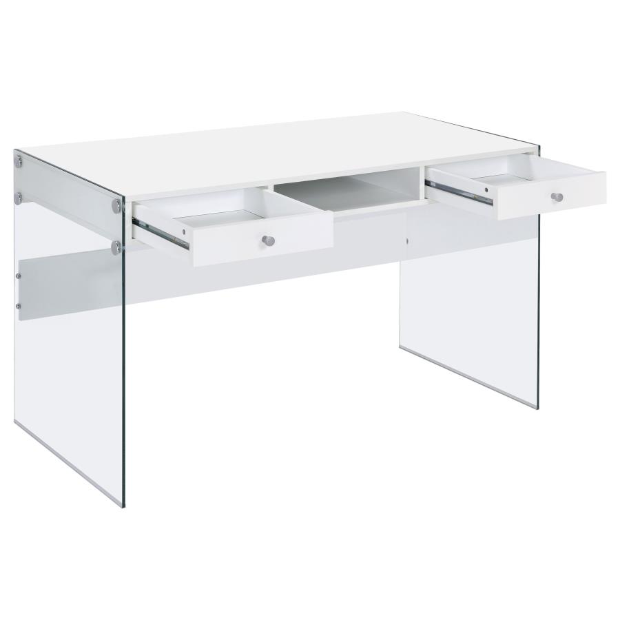 (image for) Dobrev 48-inch 2-drawer Writing Desk White High Gloss