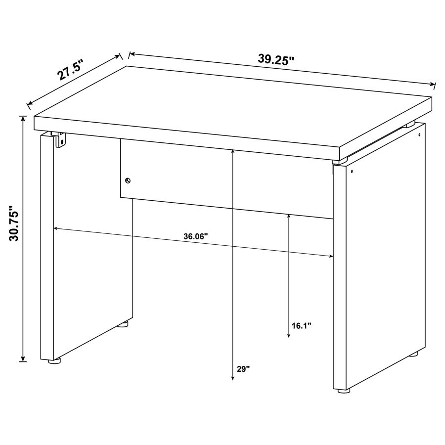 (image for) Skylar 39-inch Engineered Wood Writing Desk Cappuccino