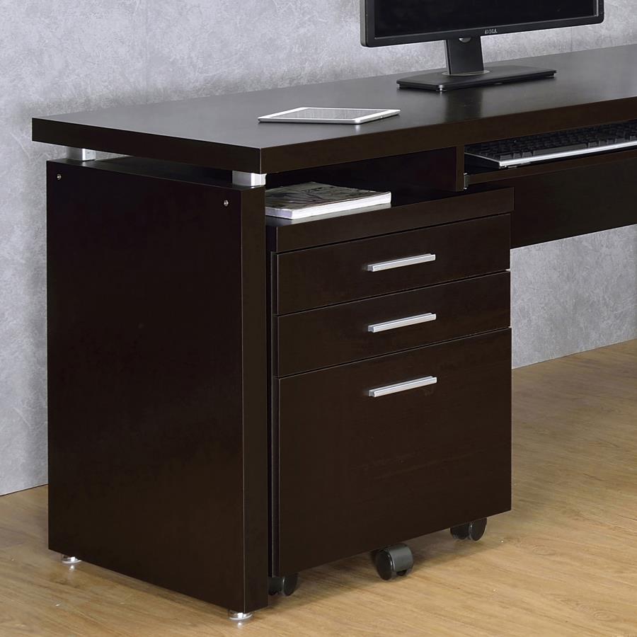 (image for) Skylar 3-drawer Home Office Mobile File Cabinet Cappuccino