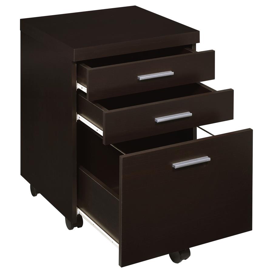 (image for) Skylar 3-drawer Home Office Mobile File Cabinet Cappuccino