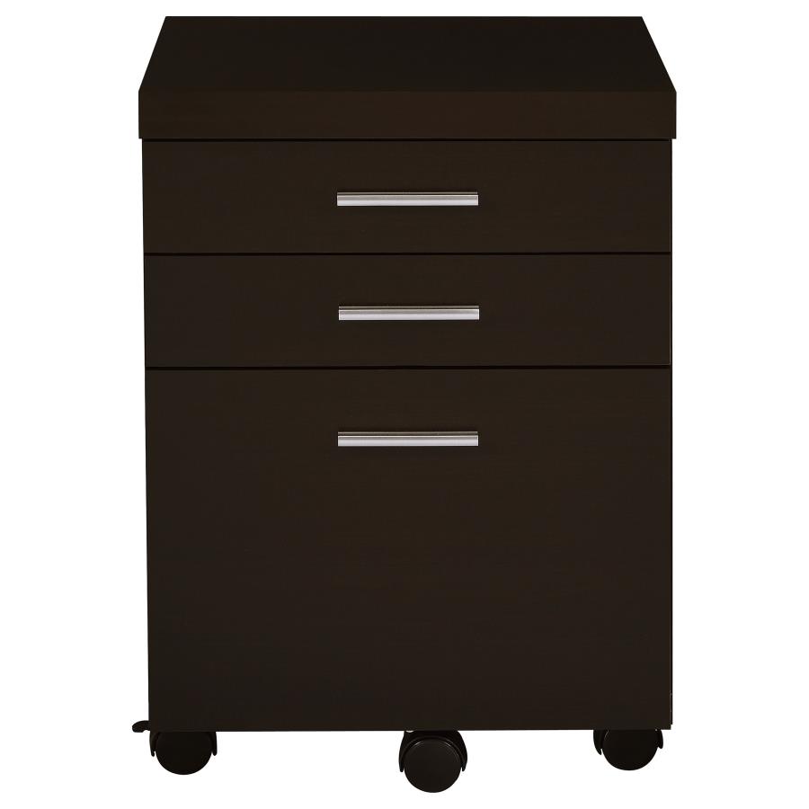 (image for) Skylar 3-drawer Home Office Mobile File Cabinet Cappuccino