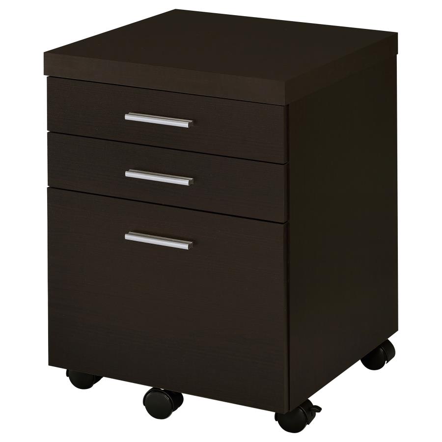 (image for) Skylar 3-drawer Home Office Mobile File Cabinet Cappuccino