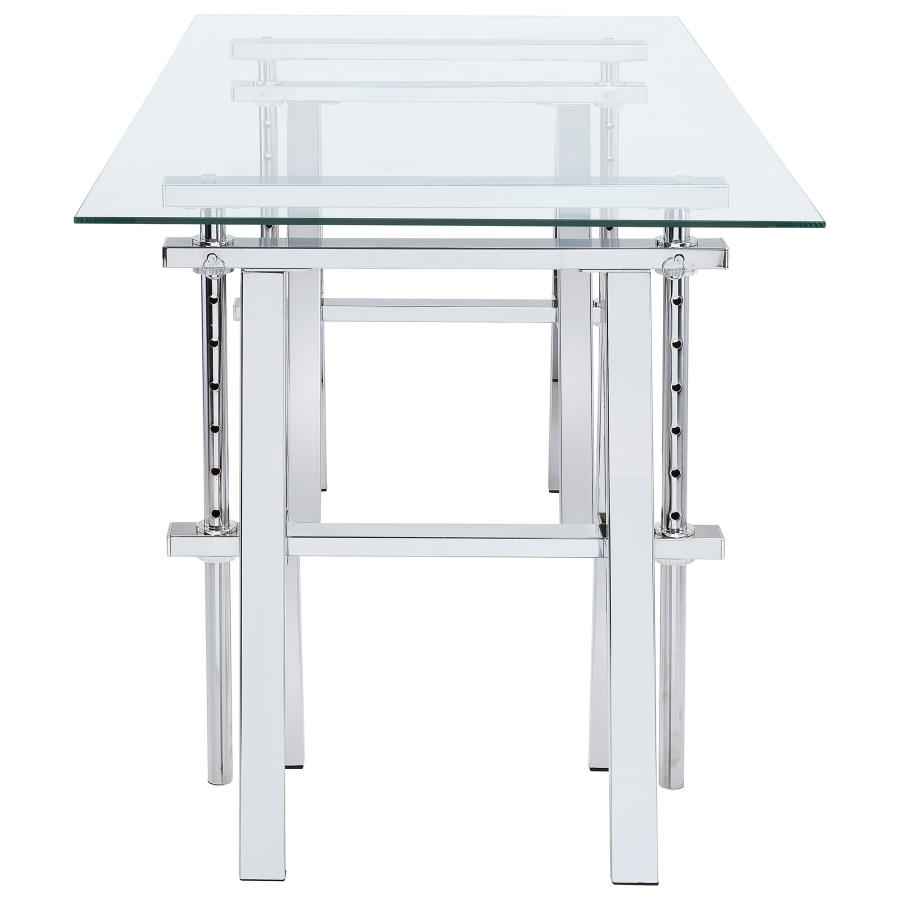 (image for) Statham 60-inch Glass Top Adjustable Standing Desk Chrome