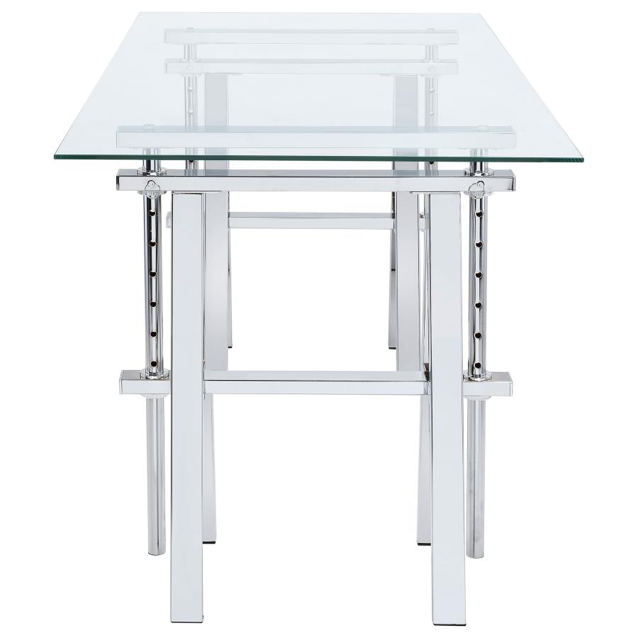 (image for) Statham 60-inch Glass Top Adjustable Standing Desk Chrome