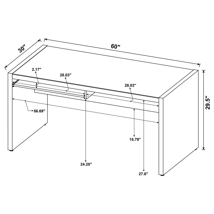 (image for) Skeena 60-inch Computer Desk with Keyboard Drawer Cappuccino