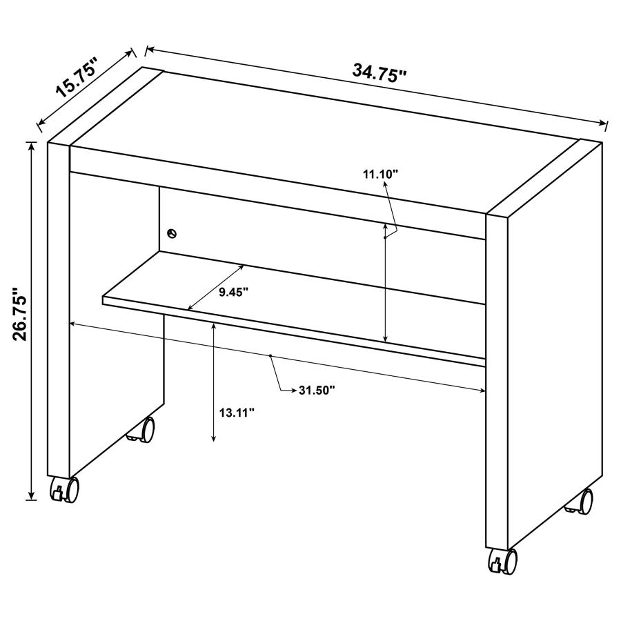 (image for) Skeena 35-inch Home Office Mobile Return Desk Cappuccino