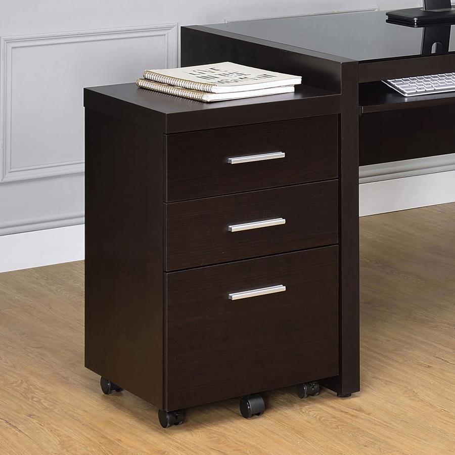 (image for) Skeena 3-drawer Mobile Office Storage Cabinet Cappuccino