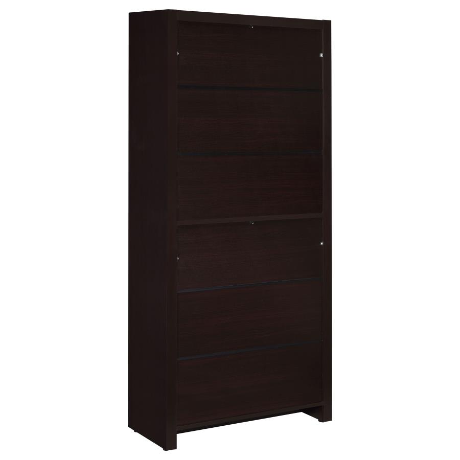 (image for) Skylar 71-inch 5-shelf Bookcase with Drawer Cappuccino