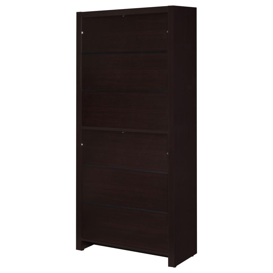 (image for) Skylar 71-inch 5-shelf Bookcase with Drawer Cappuccino